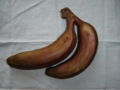 Certain banana cultivars turn red or purplish instead of yellow as they ripen.
