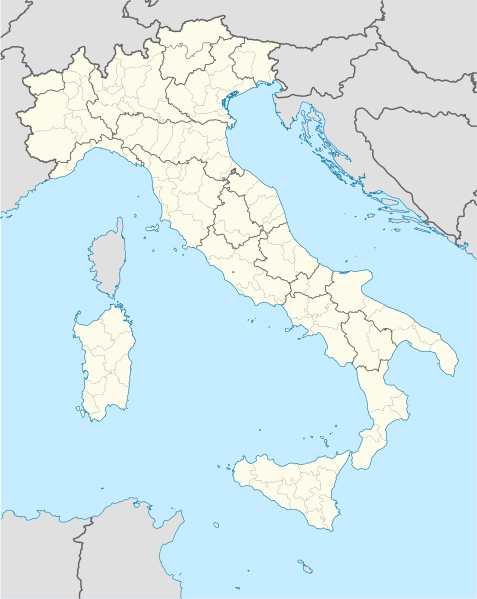 A map of italy with dots indicating World Heritage Sites