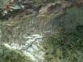 صورة من الساتل Landsat7 للموقع قبل بناء سد أتاتورك, في في حران (20 أغسطس 1983)