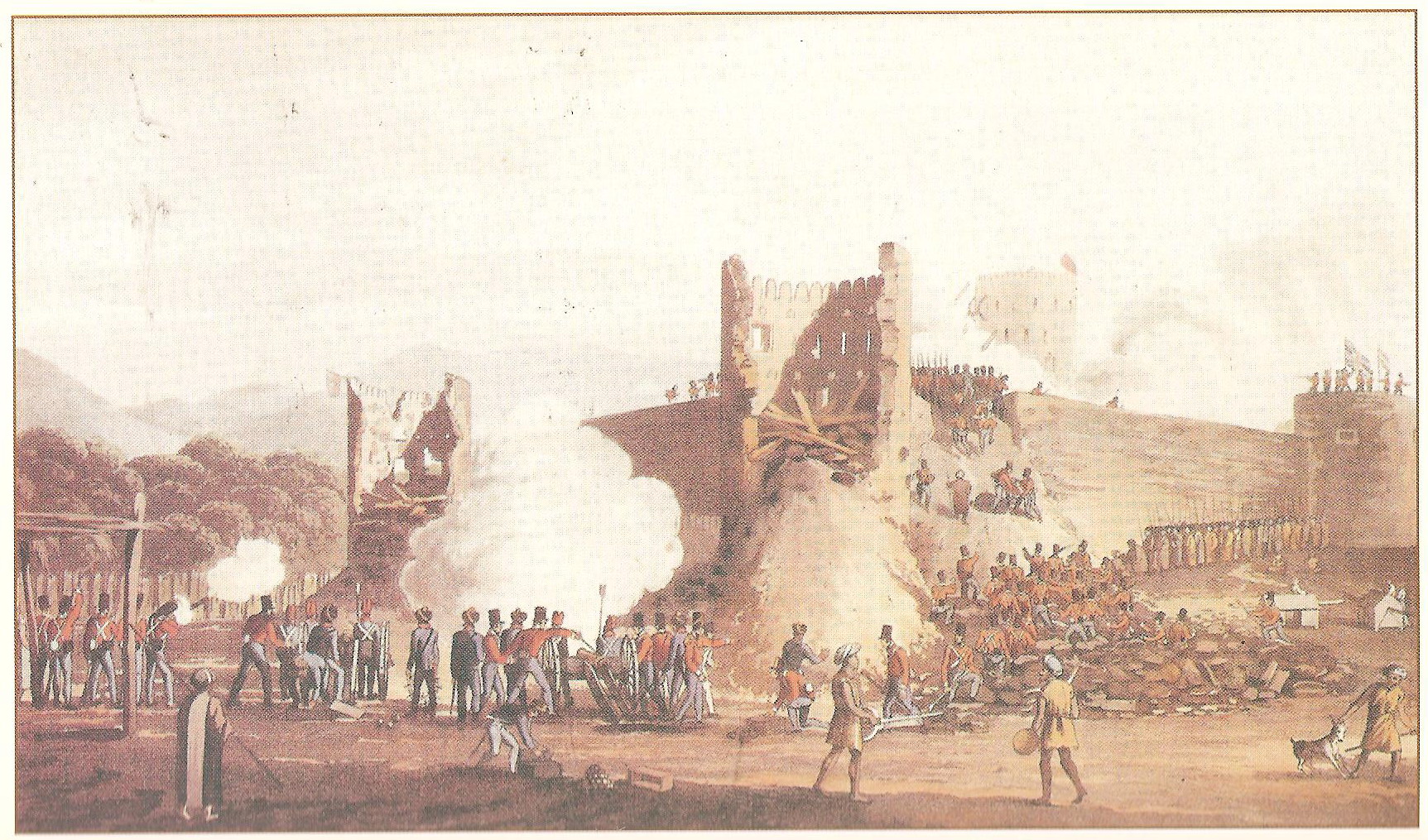 رأس الخيمة تحت حصار قوة مشاة بريطانية أثناء حملة الخليج العربي في ديسمبر 1819.