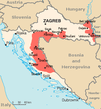 Location of Serbian Krajina