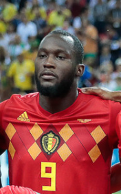 Romelu Lukaku with Belgium before game v Brazil, 6 July 2018.jpg.png