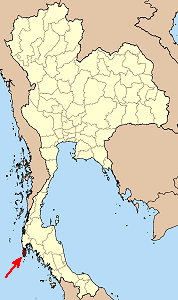 خريطة تايلند تبين محافظة فوكـِت Phuket}