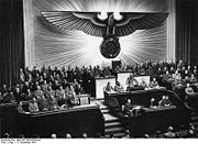 Hitler declaring war on the United States on 11 December 1941