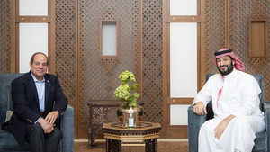 ولي العهد السعودي محمد بن سلمان والرئيس المصري عبد الفتاح السيسي (جدة 3 أبريل 2023
