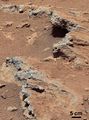 "Hottah" rock outcrop on Mars – ancient streambed viewed by Curiosity (September 12, 2012; closeup; 3-D).