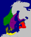 منطقة البلطيق في 1219 (الساحل الألماني المحتل من قِبل الدنمارك، قبل معركة بورن‌هوڤد (1227)