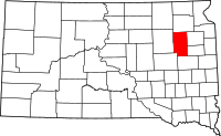 Map of South Dakota highlighting كلارك