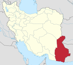 موقع محافظة سيستان وبلوچستان في إيران
