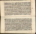 Rigveda (padapatha) manuscript in Devanagari, early 19th century. After a scribal benediction ("śrīgaṇéśāyanamaḥ ;; Aum(3) ;;"), the first line has the opening words of RV.1.1.1 (agniṃ ; iḷe ; puraḥ-hitaṃ ; yajñasya ; devaṃ ; ṛtvijaṃ). The Vedic accent is marked by underscores and vertical overscores in red.