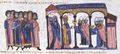 Leo shows the holy vessels of Hagia Sophia to the Arab ambassadors (Fol. 114v top)