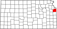 Map of Kansas highlighting جونسون