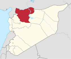 خريطة سوريا مع إبراز حلب