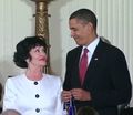 Chita Rivera with President Barack Obama prior to receiving the Presidential Medal of Freedom, August 2009