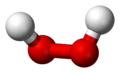 نموذج الكرة والعصا لجزيء پروكسيد الهيدروجين