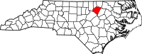 Map of North Carolina highlighting فرانكلن