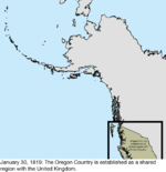 Map of the change to the United States in northwest North America on January 30, 1819