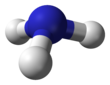 نموذج الكرة والعصا لجزيء الأمونيا.
