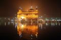 The Golden Temple at night in Amritsar.
