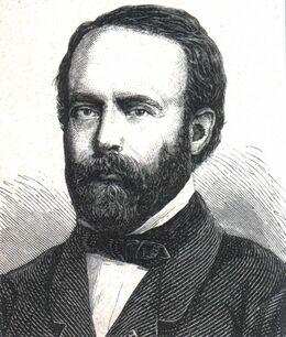 Wood engraving of a portrait of Henri Étienne Sainte-Claire Deville