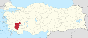 موقع محافظة دنيزلي في تركيا