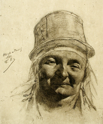 Head of Zealander (1886) soft-ground etching (19.69 x 23.65 cm) Los Angeles County Museum of Art