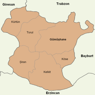 Gümüşhane location districts.png