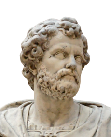 a photograph of a marble head depicting Hannibal