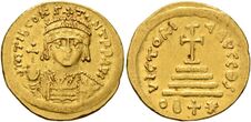 Note the exergue on the reverse "OB+✱" The solidi of Constantinople bore the legend "CONOB", and the OB+✱ indicated that the coin was of a lighter weight than the standard.
