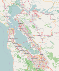 Location map/data/San Francisco Bay Area is located in منطقة خليج سان فرانسسكو