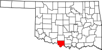 Map of Oklahoma highlighting جيفيرسون