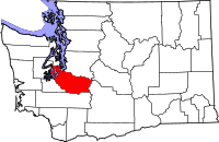 Map of Washington highlighting بيرسي