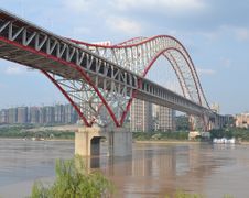 The Chaotianmen Bridge in Chongqing, China, is the world's longest through arch bridge.