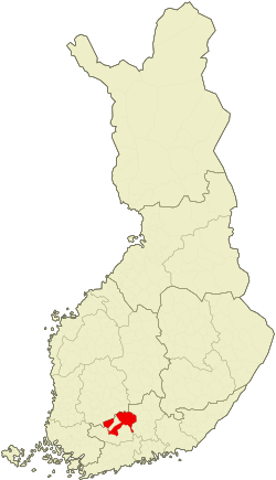موقع هامينلينا في فنلندا