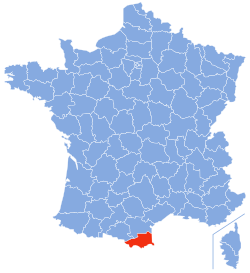 Location of Pyrénées-Orientales in France