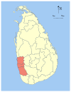 Area map of Western Province of Sri Lanka