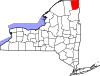 State map highlighting Clinton County