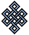 The "endless knot," a symbol of eternity used in Tibetan Buddhism.