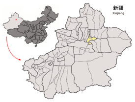 موقع مقاطعة اورومقي في شين‌جيانگ