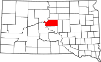 Map of South Dakota highlighting سولي