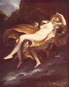 Psyche Lifted Up by Zephyrs (Romantic, ca. 1800) by پيير-پول پرودون