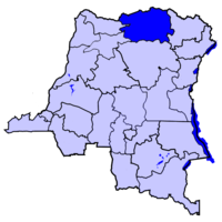خريطة جمهورية الكونغو الديمقراطية موضحا عليها أوله السفلىBas-Uele