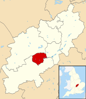 Northampton shown within Northamptonshire