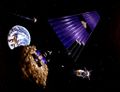 A solar power satellite built from a mined asteroid.