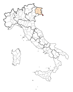 خريطة تبرز موقع مقاطعة ترييسته في إيطاليا