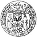 Coat of arms of the Romanian Principalities in 1600, having the Wallachian eagle on top.