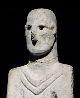 Urfa man portrait, with obsidian stones in the eye sockets