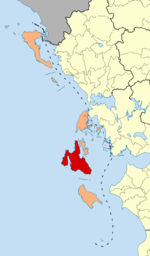 كفالونيا ضمن الجزر الأيونية