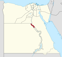 موقع محافظة أسوان في مصر.