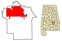 Location in Montgomery County and Alabama